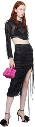 Fancì Club Black Gathered Maxi Skirt
