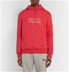 Resort Corps - Embroidered Loopback Cotton-Jersey Hoodie - Red