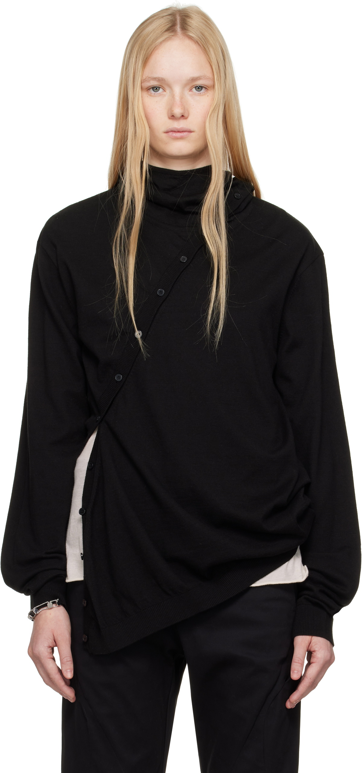 POST ARCHIVE FACTION (PAF) Black 8.0 Center Knit Hoodie