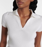 Balenciaga Ribbed-knit wool-blend polo sweater