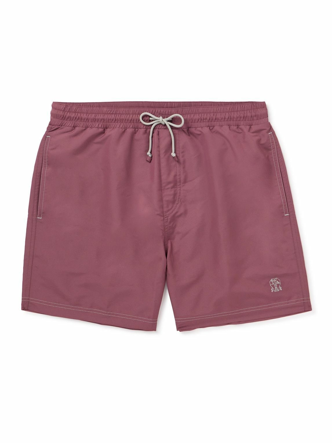 Brunello Cucinelli - Straight-Leg Long-Length Swim Shorts - Pink ...
