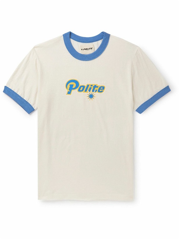 Photo: POLITE WORLDWIDE® - Logo-Print Hemp and Cotton-Blend Jersey T-Shirt - Neutrals