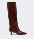 Le Monde Béryl Babouche croc-effect leather knee-high boots