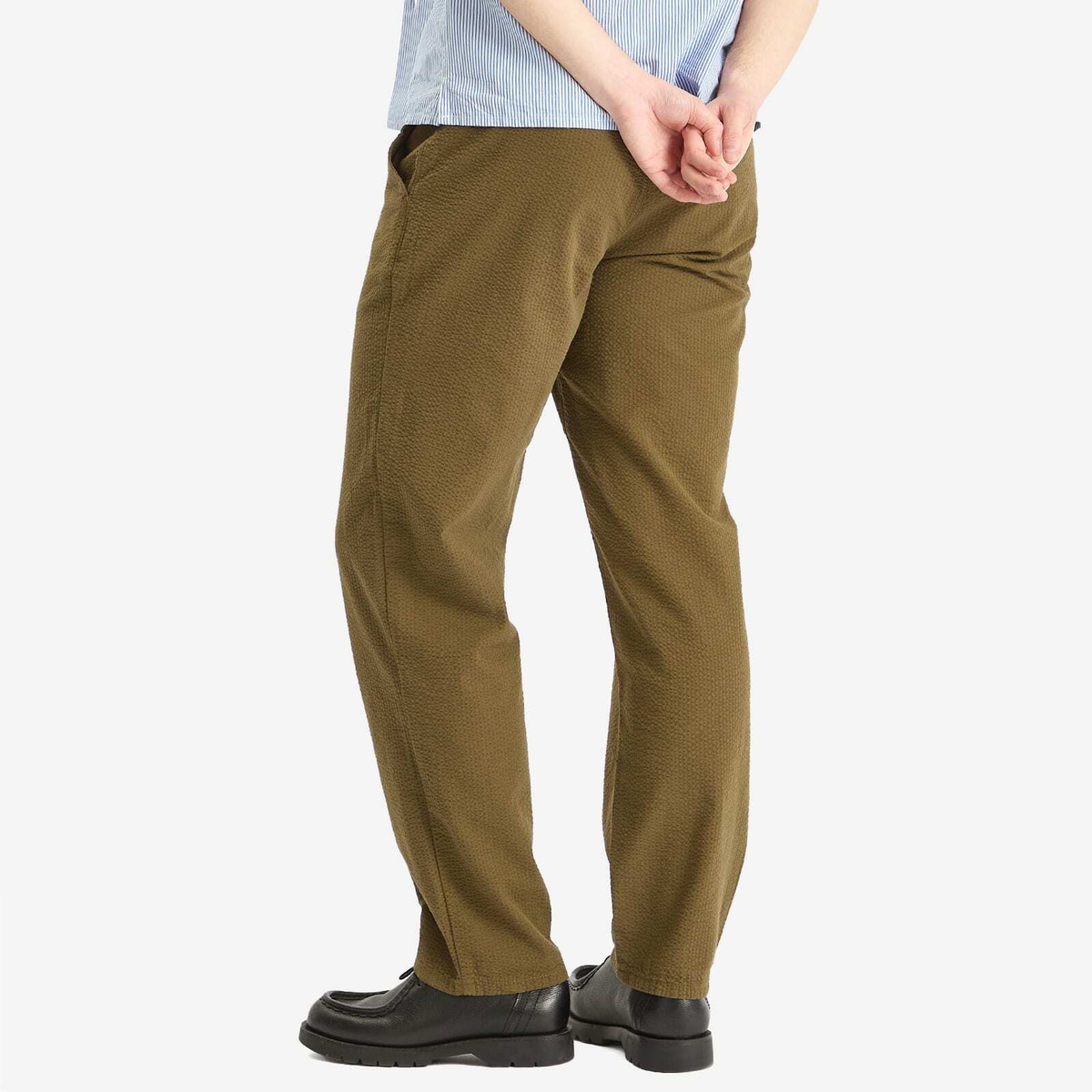 Foret Men's Calm Seersucker Trousers in Army