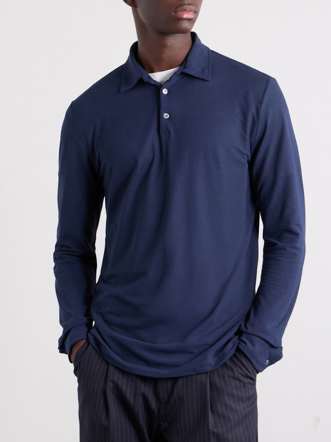 Slowear - Zanone Slim-Fit IceCotton Piqué Polo Shirt - Blue