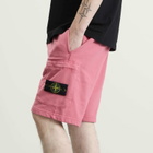 Stone Island Men's Organic Cotton Fleece Shorts in Geranium