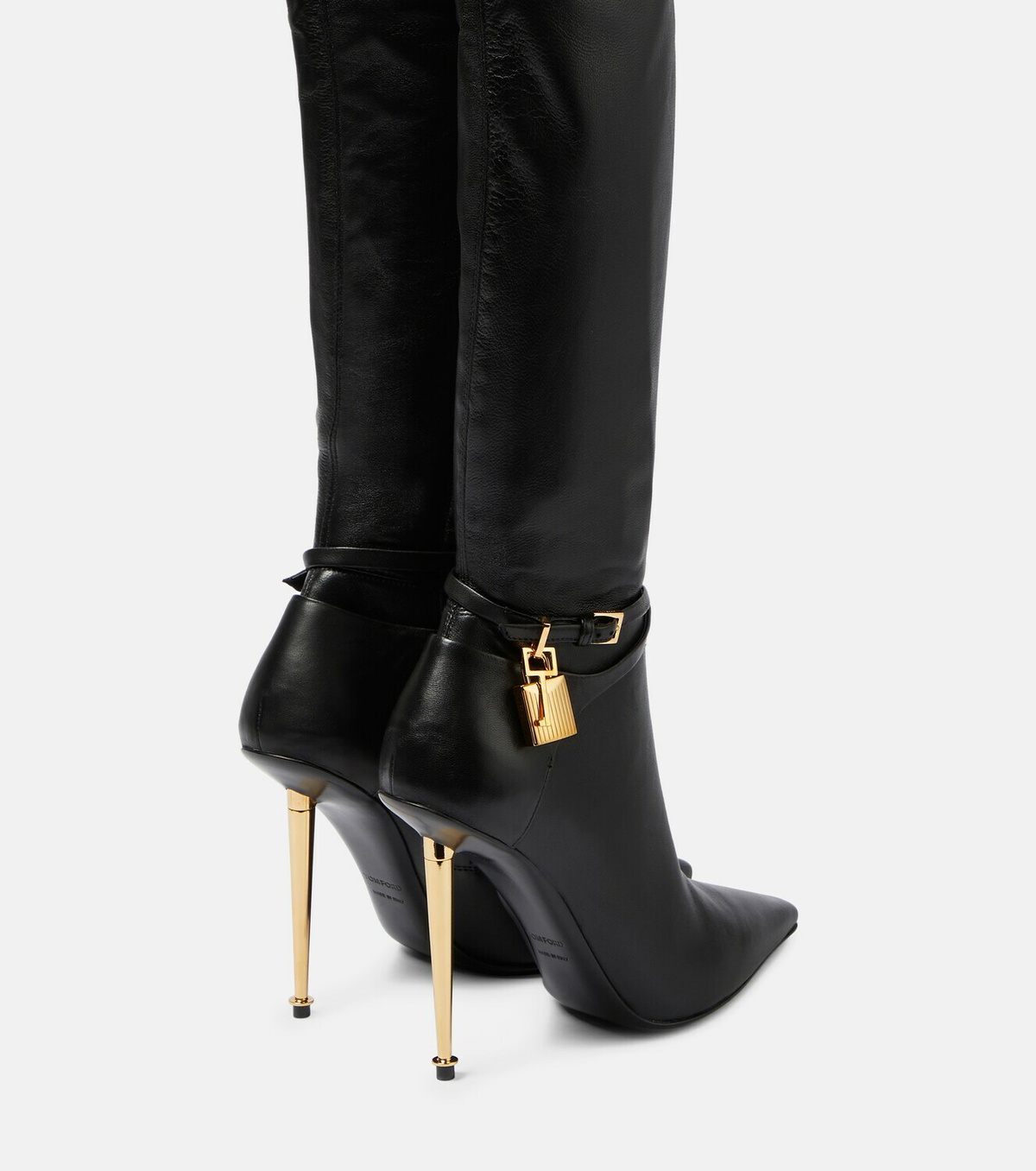 Tom Ford - T Screw leather over-the-knee boots TOM FORD display picture 1