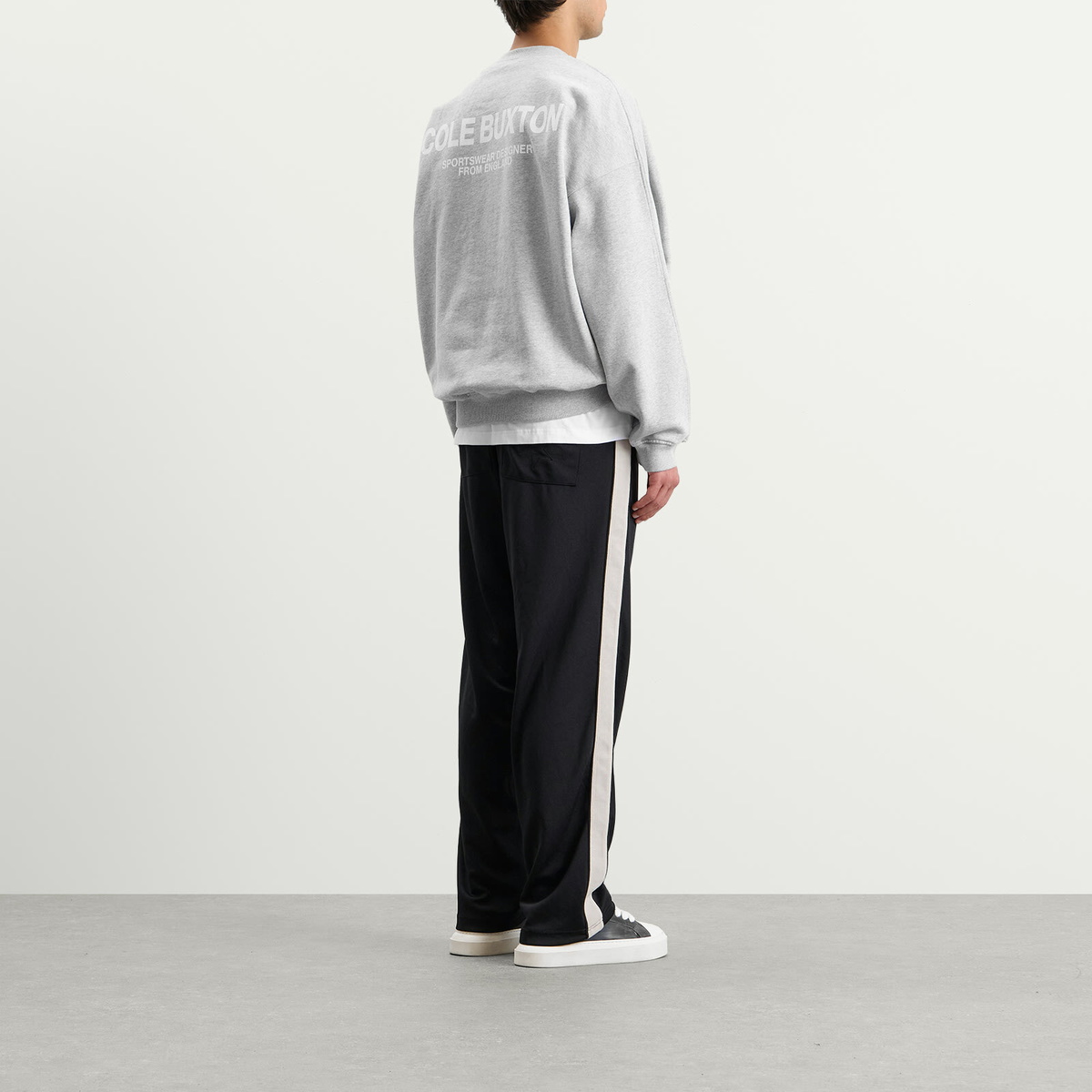 Cole Buxton Men's CB Sportswear Sweatshirt in Light Grey Marl