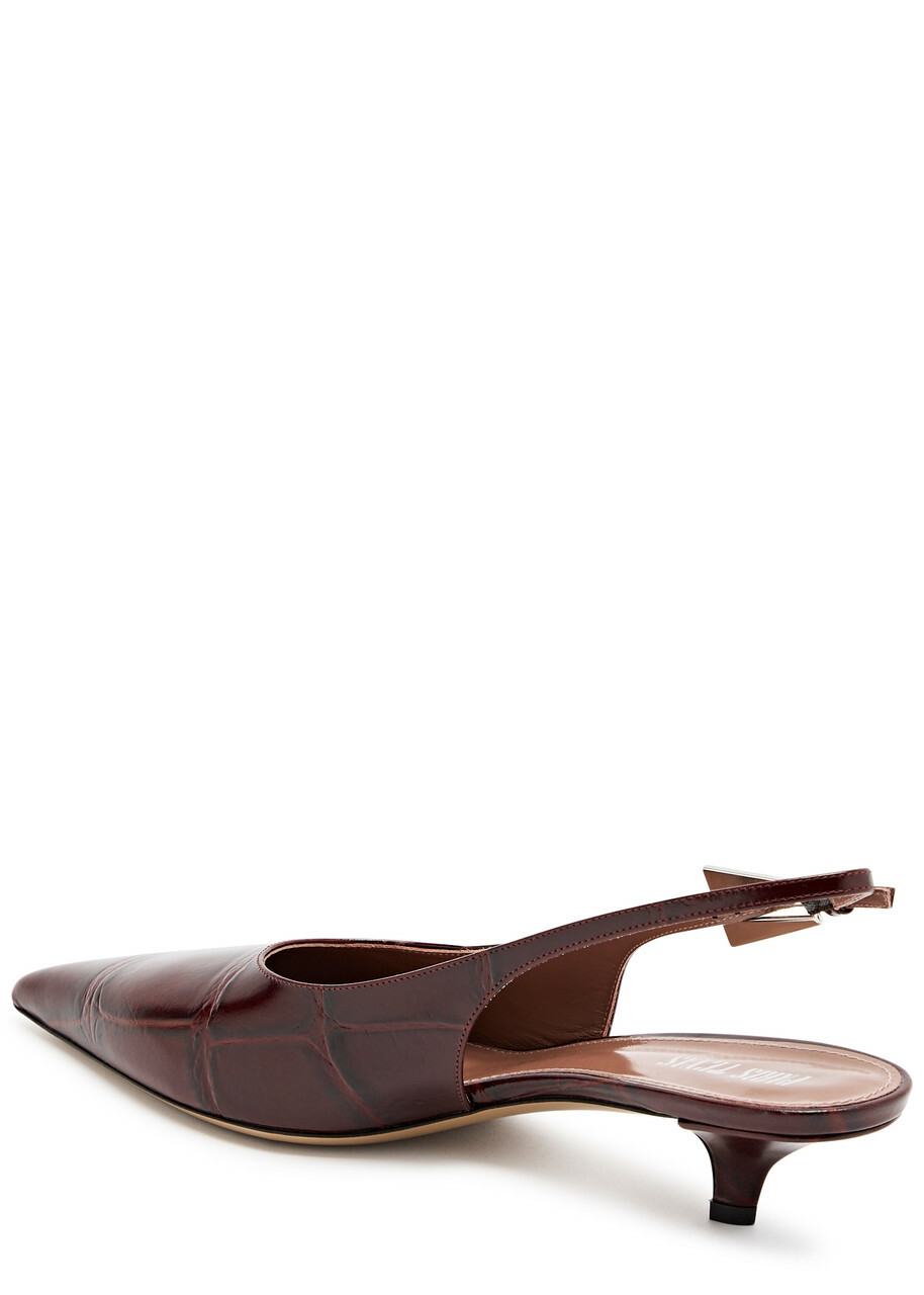 Paris Texas Jessica 35 Crocodile-effect Leather Slingback