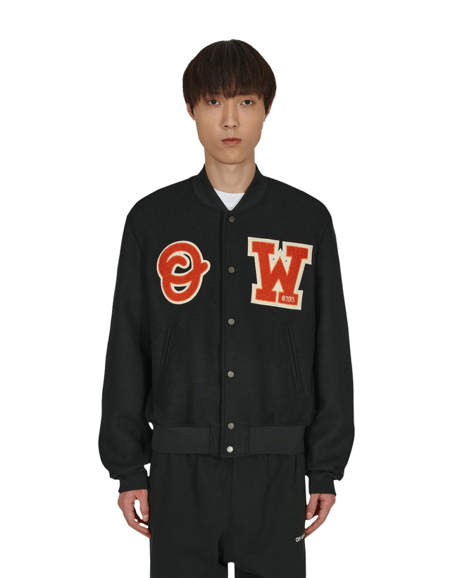 Photo: Off White Patch Varsity Jacket Black