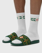 Casablanca Embroidered Terry Slider Green - Mens - Sandals & Slides
