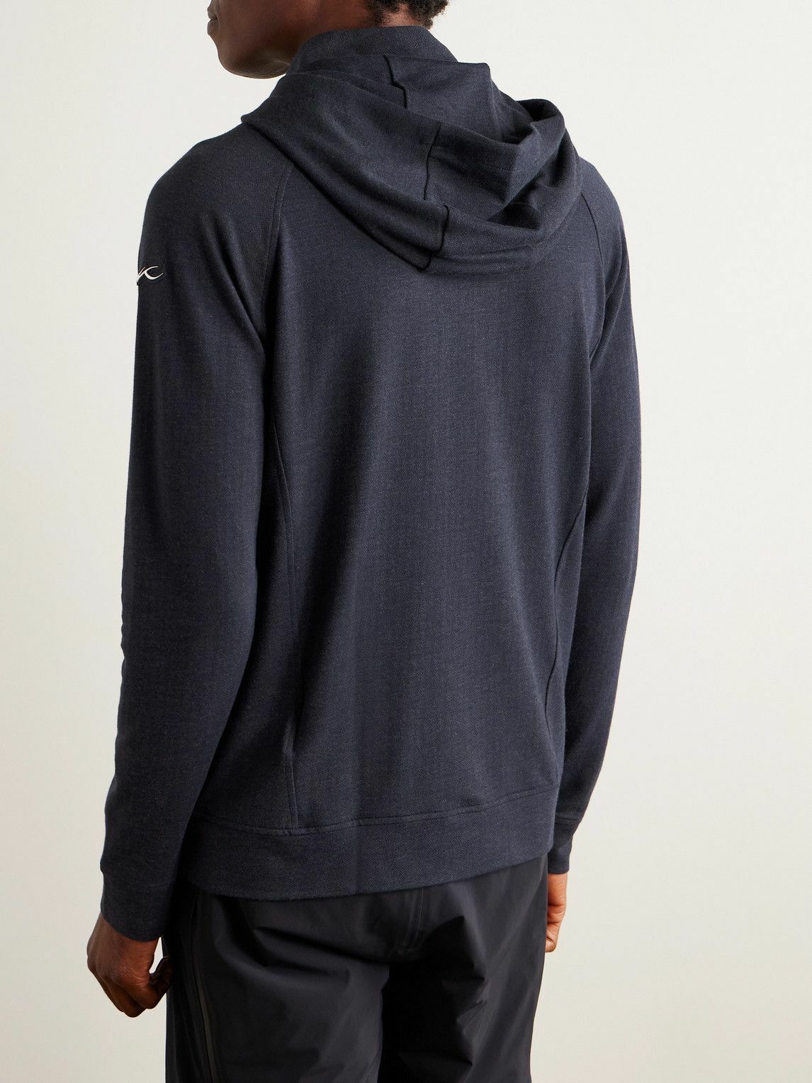 Kjus - Inverness Eco-Coffee Cotton-Blend Jersey Half-Zip Hoodie - Blue