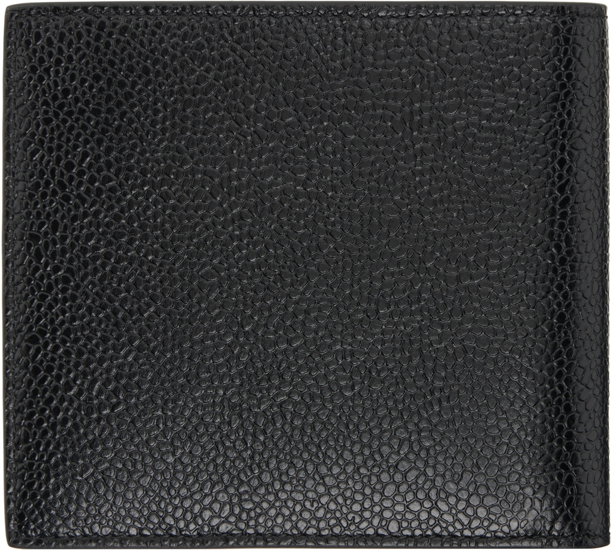 Thom Browne Black Pebble Grain Leather Billfold Wallet