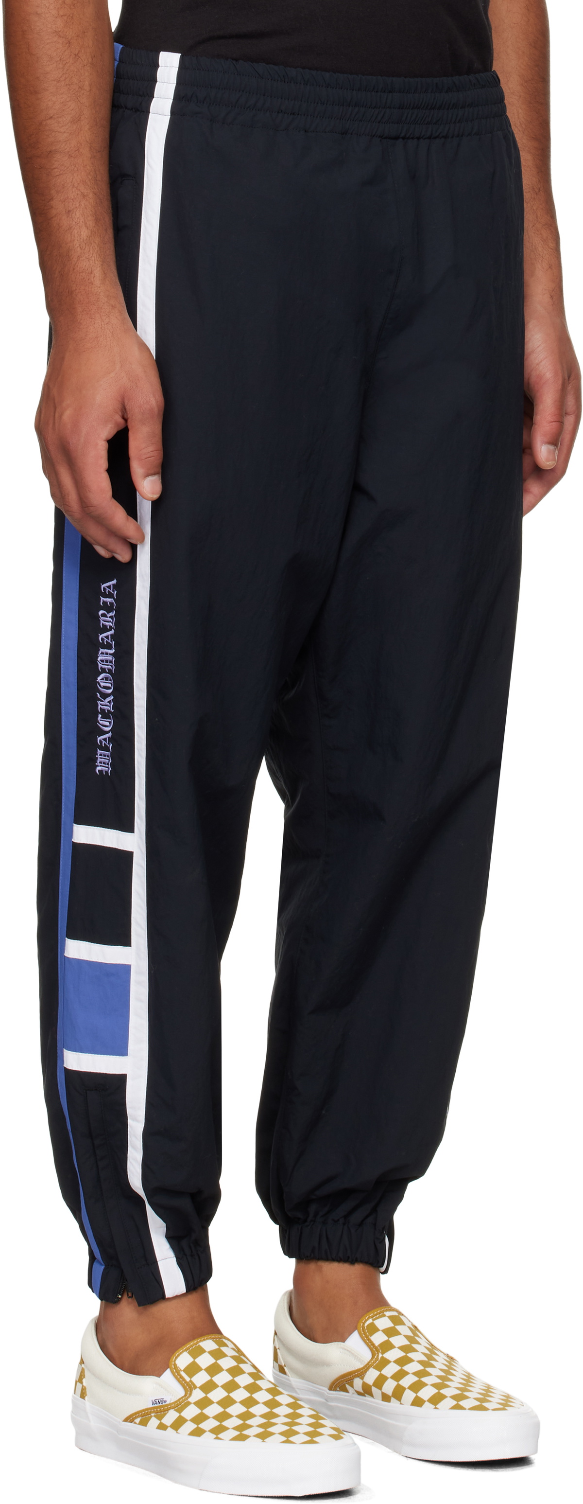 WACKO MARIA Black Embroidered-Logo Track Pants Wacko Maria
