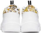 Versace Jeans Couture White & Gold Speedtrack Sneakers