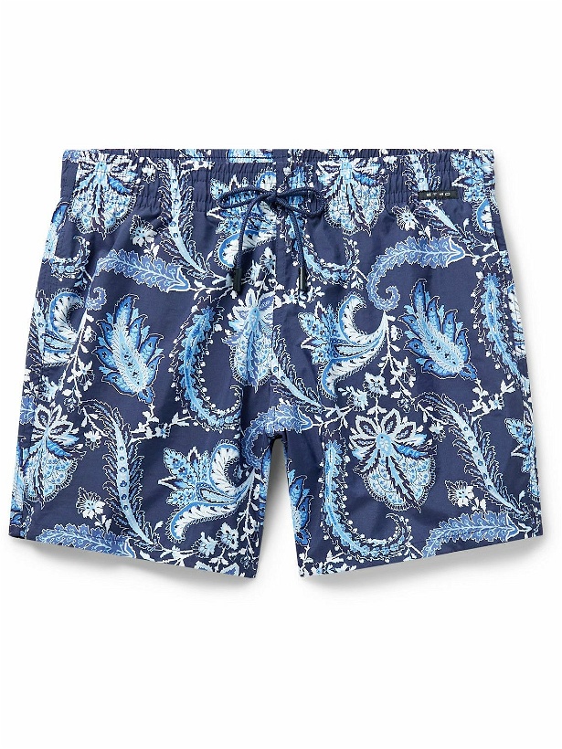 Photo: Etro - Slim-Fit Mid-Length Paisley-Print Swim Shorts - Blue