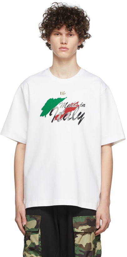 Photo: Dolce & Gabbana White Cotton T-Shirt