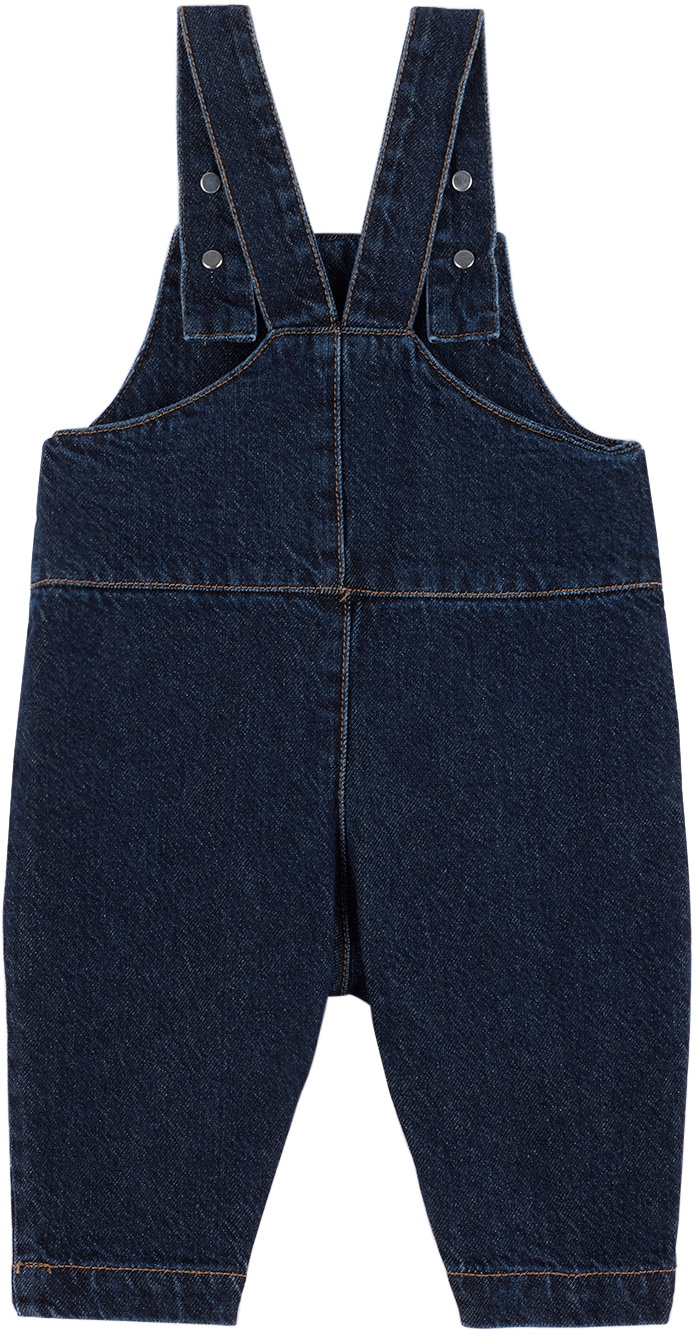 Bobo Choses Baby Navy Hungry Squirrel Denim Overalls