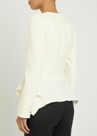 Roland Mouret Peplum Crepe Jacket Cream