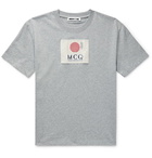 McQ Alexander McQueen - Appliquéd Mélange Cotton-Jersey T-Shirt - Gray