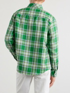 God's True Cashmere - Harbor Checked Linen Shirt - Green