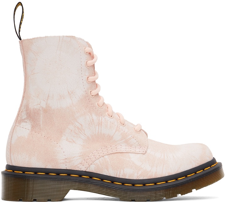 Photo: Dr. Martens Pink Suede Tie-Dye 1460 Pascal Boots