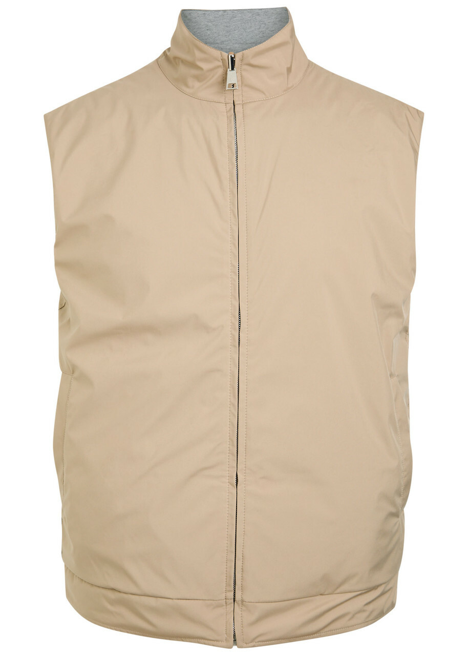Aurélien Resort Reversible Shell and Cotton-blend Gilet Beige