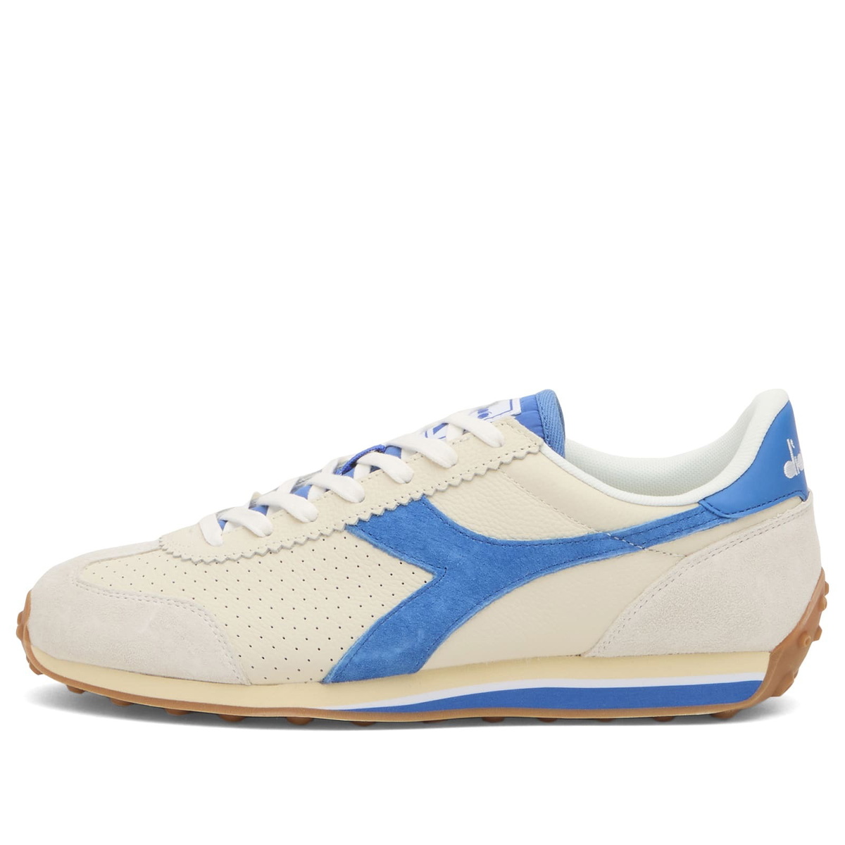 Diadora Men's Rally Punched Sneaker in White/Directoire Blue
