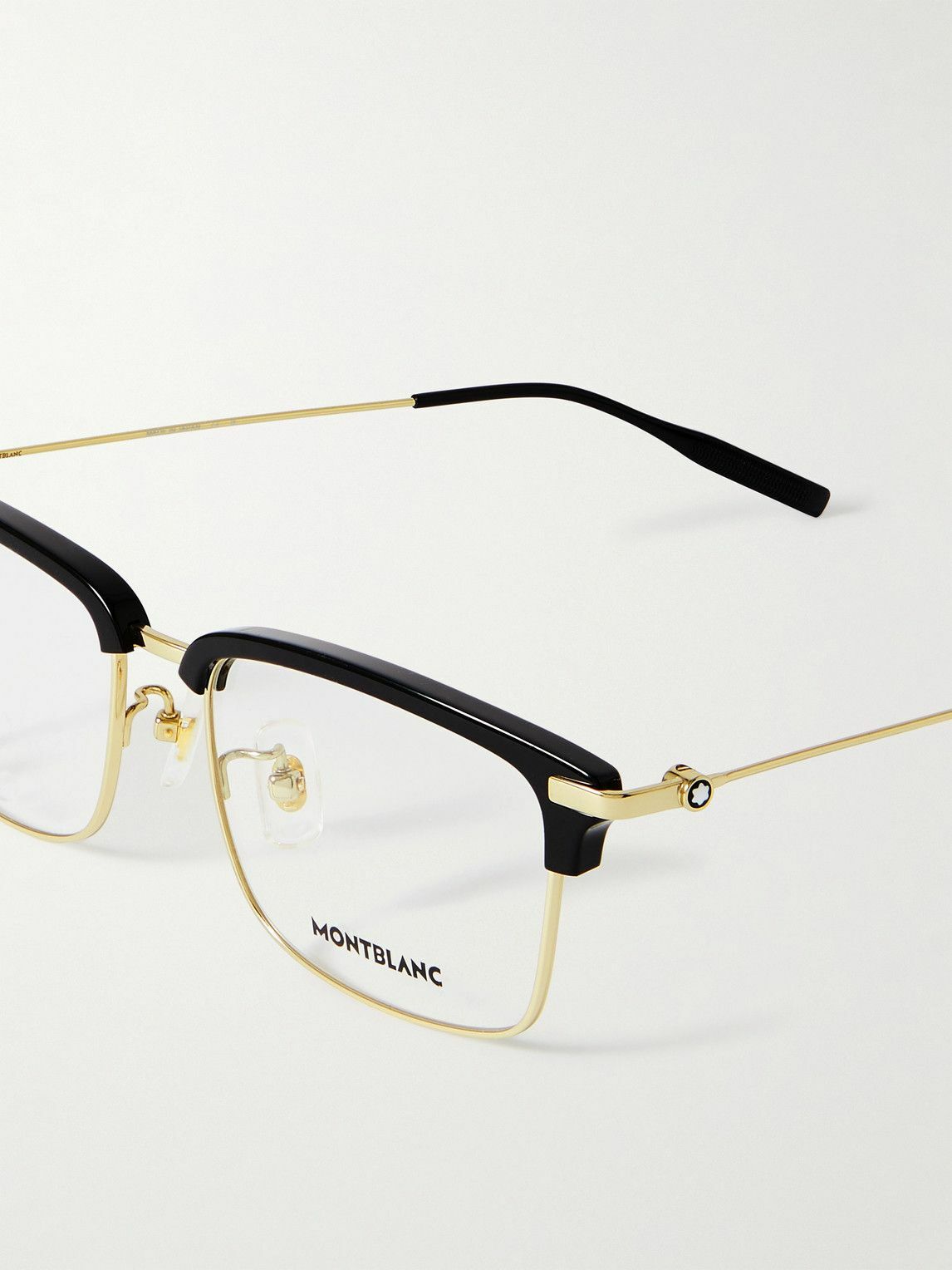 MONTBLANC EYEWEAR - Snowcap Square-Frame Acetate and Gold-Tone Optical Glasses