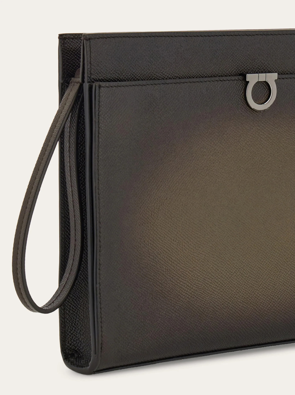 Ferragamo Mens Gancini pouch in Green