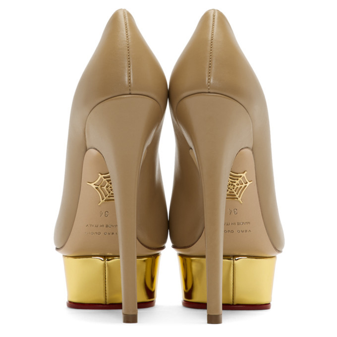 Charlotte Olympia Tan Dolly Platform Heels