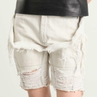 Rick Owens DRKSHDW Women's Slivered Tight Cut Off Jean Shorts in Milk Wash