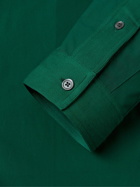Sebline - Combat Twill-Trimmed Cotton-Poplin Shirt - Green