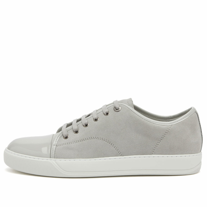 Photo: Lanvin Men's DBB1 High Shine Toe Cap Sneaker in Powder Grey