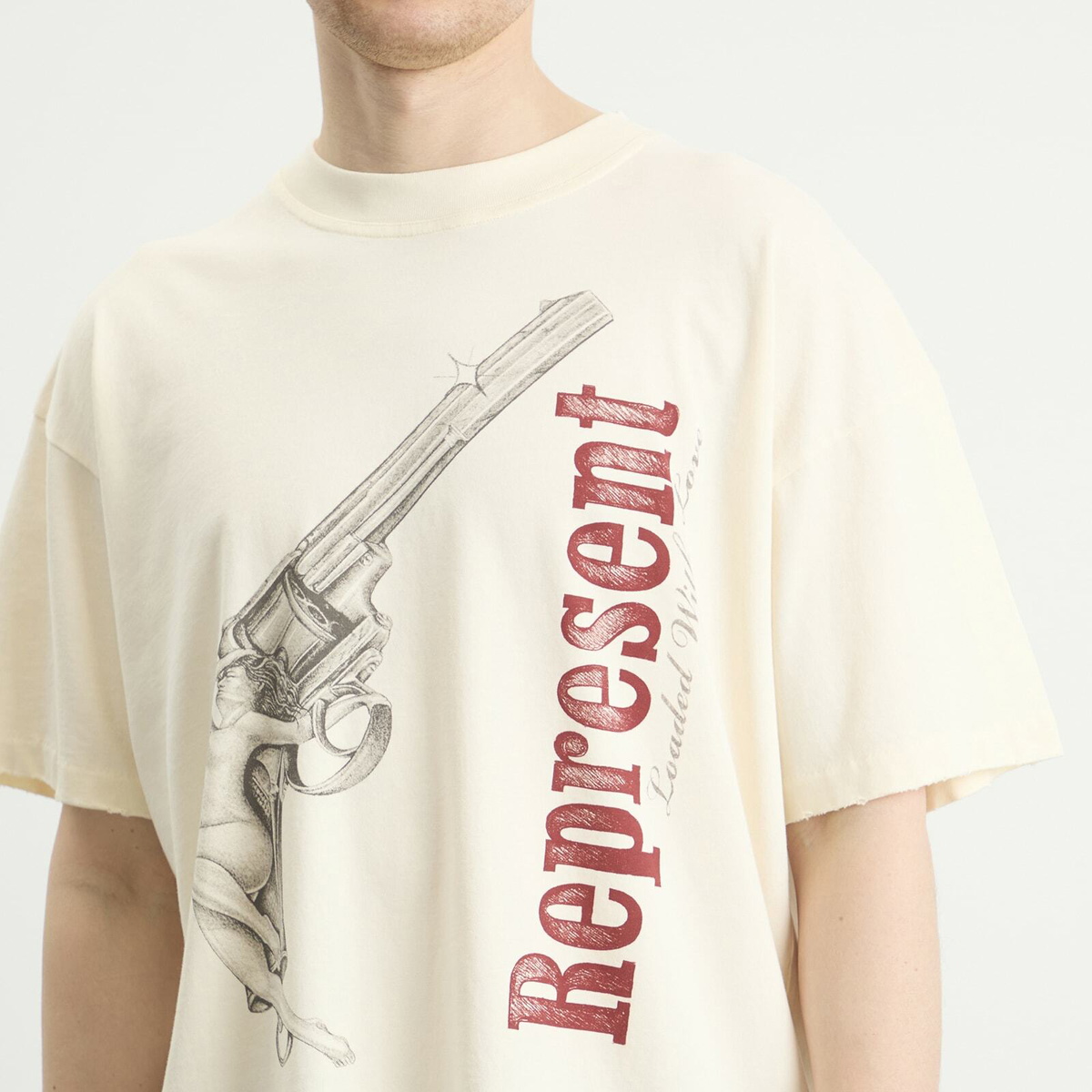Represent Men's Loaded With Love T-Shirt in Buttercream