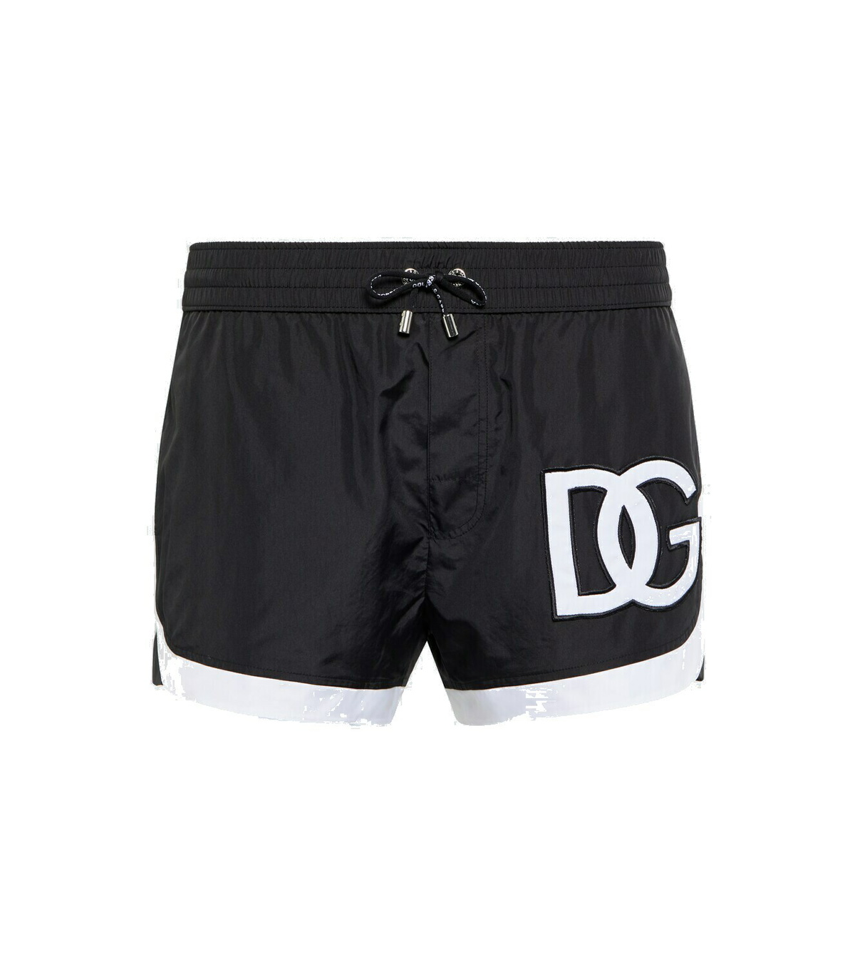 Dolce & Gabbana White Blue Cotton Striped Button Fly Shorts Swimwear