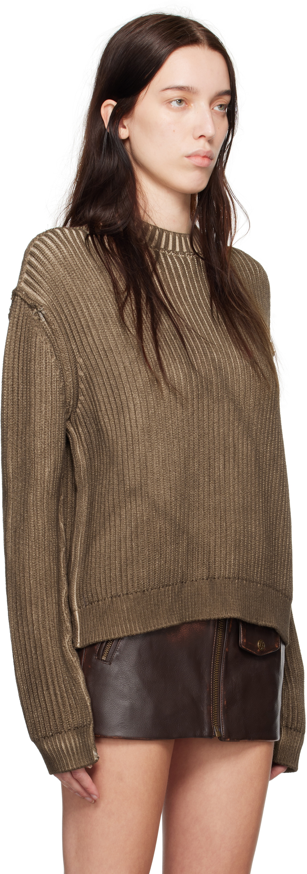 GUESS USA Brown Vintage Washed Sweater