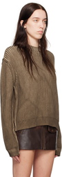 GUESS USA Brown Vintage Washed Sweater