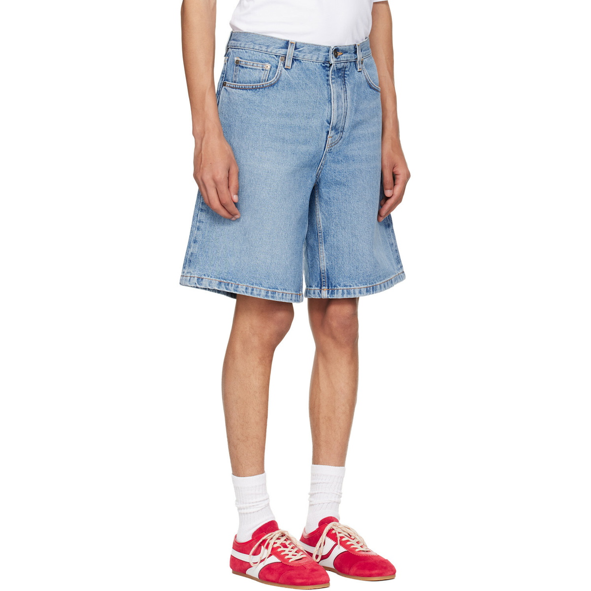 Off-White Blue Half Arrow Denim Shorts