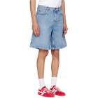 Off-White Blue Half Arrow Denim Shorts