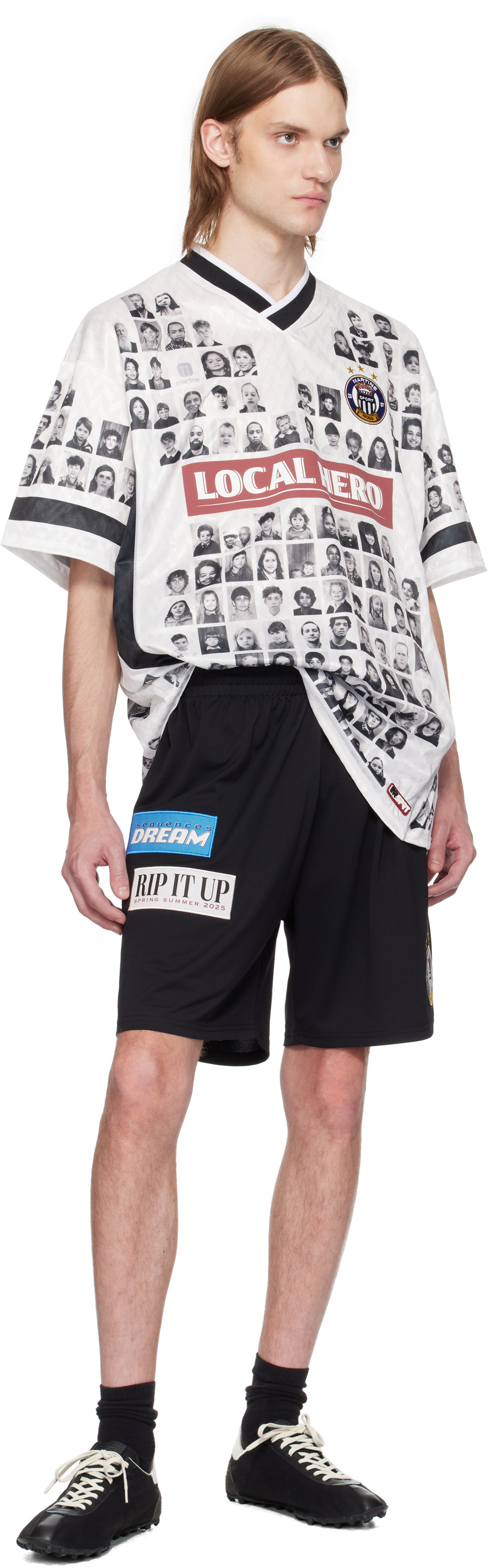 Martine Rose White Printed 'Local Hero' Football Jersey Martine Rose