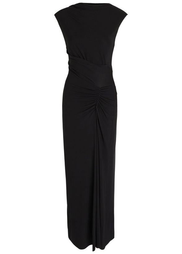black knitted dress long sleeve Black Knit Dress Long Sleeve Midi main image 0