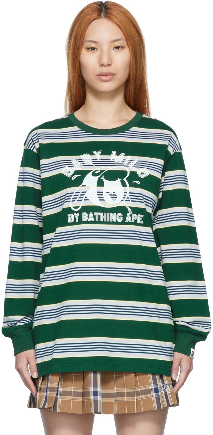 BAPE Green Baby Milo Hoop Long Sleeve T-Shirt A Bathing Ape