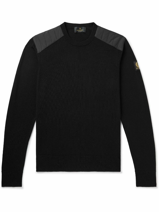 Photo: Belstaff - Kerrigan Ribbed Panelled Merino Wool Sweater - Black