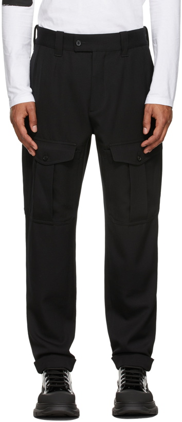 Photo: Alexander McQueen Black Twill Cargo Pants