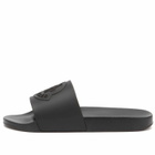 Moncler Men's Rubber Basile Slides Shoes in Black