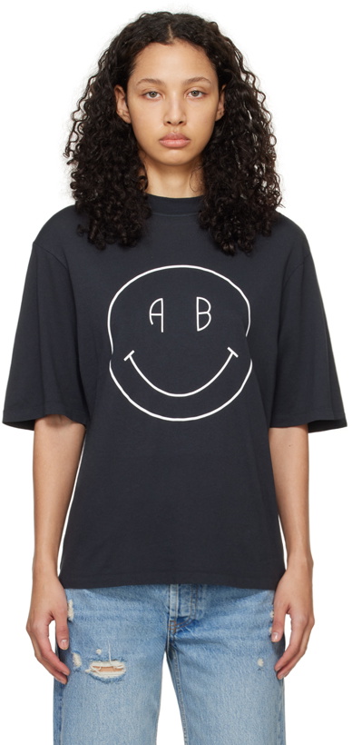 Photo: ANINE BING Black Avi Smiley T-Shirt