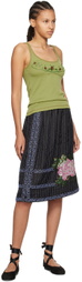 Bode Green Dahlia Tank Top