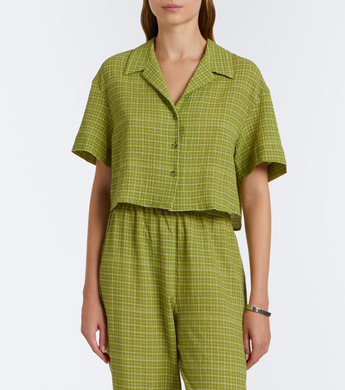 Asceno Lincoln checked cotton bowling shirt