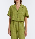 Asceno Lincoln checked cotton bowling shirt